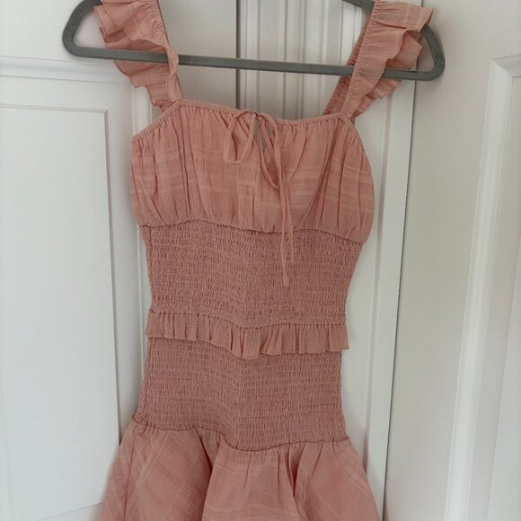 Tularosa Blush Pink Janine Mini Ruched dress - Picture 2 of 4